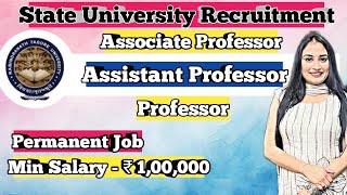 Rabindranath Tagore Assam State University Recruitment  Assistant Professor Vacancy 2024 [upl. by Uon]