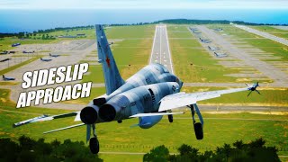 F5E Sideslip Approach  Andersen AFB Guam [upl. by Hyacinthie]