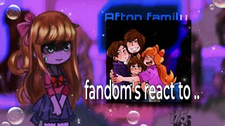 Fandoms react to other  Afton Family part 15 Gacha club [upl. by Faustena]