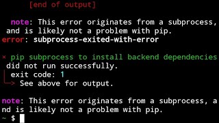 Fix Pip Subprocess Error Exit Code 1 in Termux  StepbyStep Guide [upl. by Gilus]