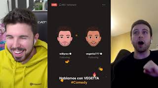 VEGETTA QUERIA PEGARLE A WILLY POR MESERO QUE SE LO INTENTO QUITAR [upl. by Meisel]