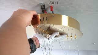 Akeelighting MD5076 installation Instruction 5ring  6ring gold led chandelier [upl. by Folger]