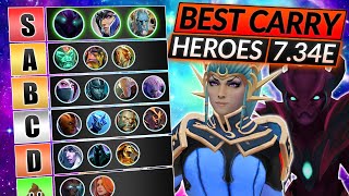 5 MOST BROKEN CARRIES of the NEW 734E Patch  BEST CARRY HEROES  Dota 2 Tier List Guide [upl. by Aihk]