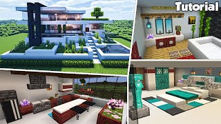 Minecraft Modern House 43 Interior Tutorial  Interior Ideas  How to Build [upl. by Rafael]