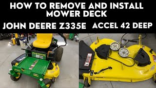 How to Remove Mower Deck John Deere Z335 [upl. by Sadonia]