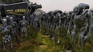 T45 amp T800 Terminator vs 2000000 Aliens  Ultimate Epic Battle Simulator 2  UEBS 2 [upl. by Oal466]