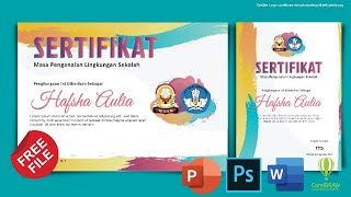 Download Sertifikat OSIS SMA SMK Photoshop Dan Coreldraw [upl. by Ymij211]