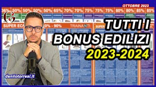 RIEPILOGO BONUS EDILIZI 2023  2024  Superbonus e Cessione del Credito nel Poster ENEA aggiornato [upl. by Avilys522]