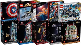 Top 10 biggest LEGO Marvel sets ever CompilationCollection Speed Build [upl. by Vachel803]