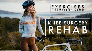 KNEE SURGERY REHAB exercises timeline update VLOG Follow my journey back to the bike 2022 [upl. by Bandler]