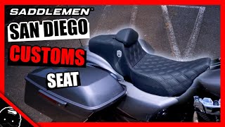 Sand Diego Customs Backrest Pro Series Saddlemen Seat  For Touring HarleyDavidson [upl. by Nguyen]