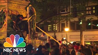 Man Injured As Confederate Statue Is Toppled In Virginia  NBC News [upl. by Ratcliff1]