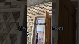 Wood panelling mustshare viralshorts woodworning waterfallinterior [upl. by Publias]