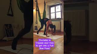 Thursday is Trapeze Day Watch how to get into the Full Bow Pose Thursday trapeze fullbow [upl. by Ahtamat]