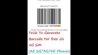 TrickGenerate Jio Barcode From Every 2G3G4G Phones [upl. by Ronoh72]