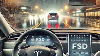 Tesla Model S Plaid FSD Driving in Washington Rain  Part 1 [upl. by Winna]