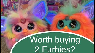 Is it worth buying 2 Furbies What can 2 Furbies do Coral amp Tie Dyed Furby 2023 furby furby2023 [upl. by Nayra983]