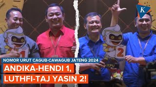 FULL Momen Pengundian Nomor Urut Pilkada Jateng 2024 AndikaHendi 1 LuthfiYasin 2 [upl. by Brittan269]