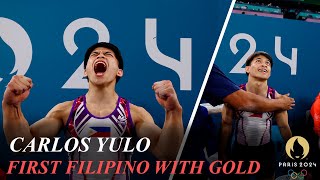 Carlos Yulo Wins Gold Becoming First Man to Win Olympic Gold for the Philippines [upl. by Dilks965]