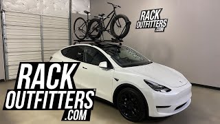 Tesla Model Y Roof Rack with Yakima Bicycle Carriers QUICK Overview [upl. by Nannek]