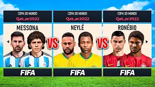 MESSI e MARADONA vs NEYMAR e PELÉ vs RONALDO e EUSÉBIO na COPA do MUNDO 🏆 [upl. by Lexy]