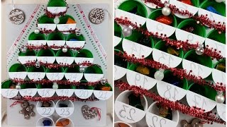 TUTORIAL CALENDARIO dellAVVENTOALBERO di NATALE con BICCHIERI DIY [upl. by Lennard]