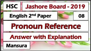 Pronoun Reference  Unclear HSCJessore Board2019Answers with Explanation  Mansura Maam [upl. by Arza]