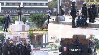 Nouvels affrontements entre étudiants et forces de lordre à lUCAD [upl. by Ailisec33]