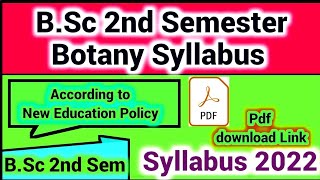 BSc 2nd Semester Botany Syllabus 2022  Archegoniates amp Plant Architecture Botany Syllabus [upl. by Kamilah91]