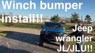 How to install a winch bumper on a jeep wrangler JL [upl. by Roseline]