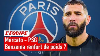 Mercato  Le PSG doitil se pencher sur Benzema pour renforcer son attaque [upl. by Nirahs411]