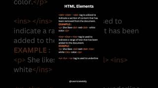 Inserting Deleting and Underlining Text in HTML  tutorial shorts viralshorts video [upl. by Haramat]