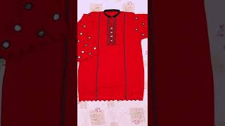 Box shirt  Box sleeves  mirror work  cut work  elegant Kurta style shirt  2024 fypyoutube [upl. by Yenterb687]