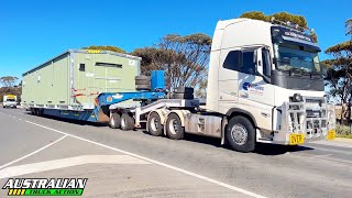 Volvo Globetrotter hauling oversize building [upl. by Querida]