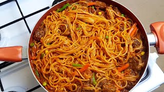 ONE POT SPAGHETTI JOLLOF  SPAGHETTI JOLLOF RECIPE [upl. by Aciretnahs586]