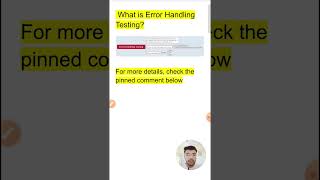 What is Error Handling Testing  1 min  Software Testing Shorts 107 [upl. by Laehpar]