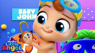 Baby Johns First Swim Lesson  Kids Songs amp Nursery Rhymes LittleAngel [upl. by Riella645]