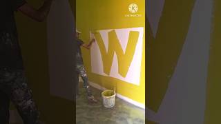 Lemon Souffle Colour Paint apply by Wall Paint shorts viral trending painting art wallpaint [upl. by Eedrahs928]