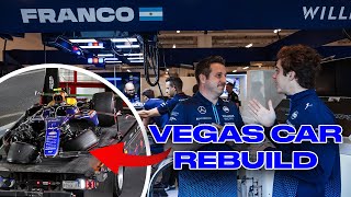 OVERNIGHT REBUILD ON FRANCO COLAPINTOS CAR FOR WILLIAMS MECHANICS  Las Vegas GP  Williams Racing [upl. by Roanne]