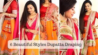 6 Dupatta Draping Styles You MUST Try  How To Wear Lehenga Perfectly this Wedding Season [upl. by Dena]