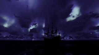 Pirate Ship Night Stock Background  Premium Video Footage  4K [upl. by Cappella]