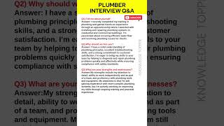 Plumber Interview Questions and Answers  Plumber Job Interview Questions and Answers [upl. by Carbone]