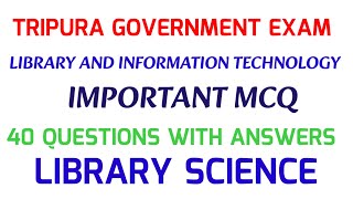 Tripura Library science amp information technology exam question amp answerLibrary science Imp MCQ [upl. by Irem]