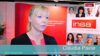 Claudia Paine insa Gesundheitsmanagement im Interview zur Zukunft Personal Köln [upl. by Alolomo204]