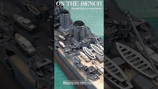 Rigging the HMS Hood 1350 Trumpeter scalemodel diy wip [upl. by Stepha]