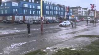 Blackpool seafront high tide storm 3rd January 2014 [upl. by Alistair164]