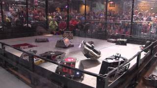 Robot Wars Gladiator fight  18 robot freeforall  Robochallenge 2015 [upl. by Assirehc]