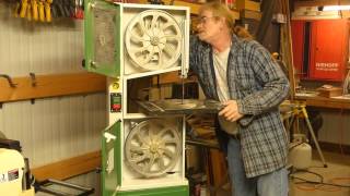 Changing a rikon 14 inch bandsaw blade [upl. by Neeneg255]