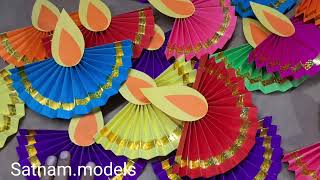 Diya making with paper  diya wall hanging craft idea  Diwali toran  diya craft with paper [upl. by Itsyrk66]