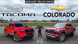 MIDSIZE TRUCK BATTLE  NEW 2024 Toyota Tacoma vs Chevy Colorado Comparison [upl. by Lleoj]